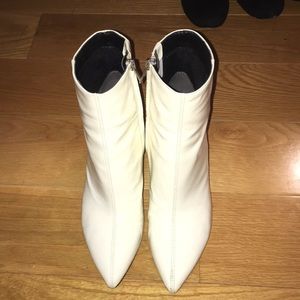 White patent booties